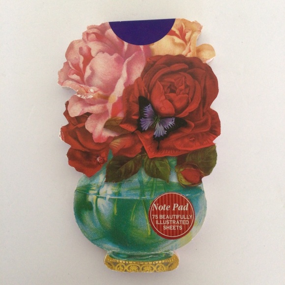 PUNCH STUDIO DIE CUT FLORAL NOTE PAD NWOT - Picture 1 of 5